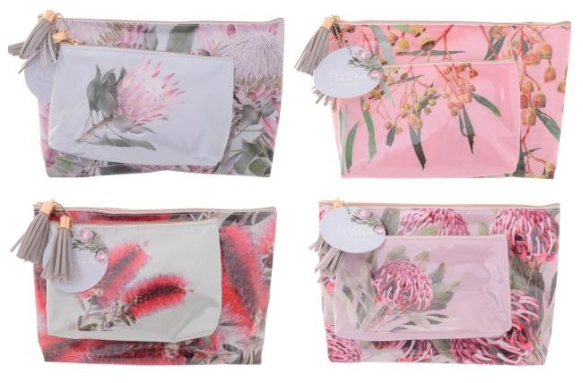 Australian Flora Bottlebrush Cosmetic Bag S/2