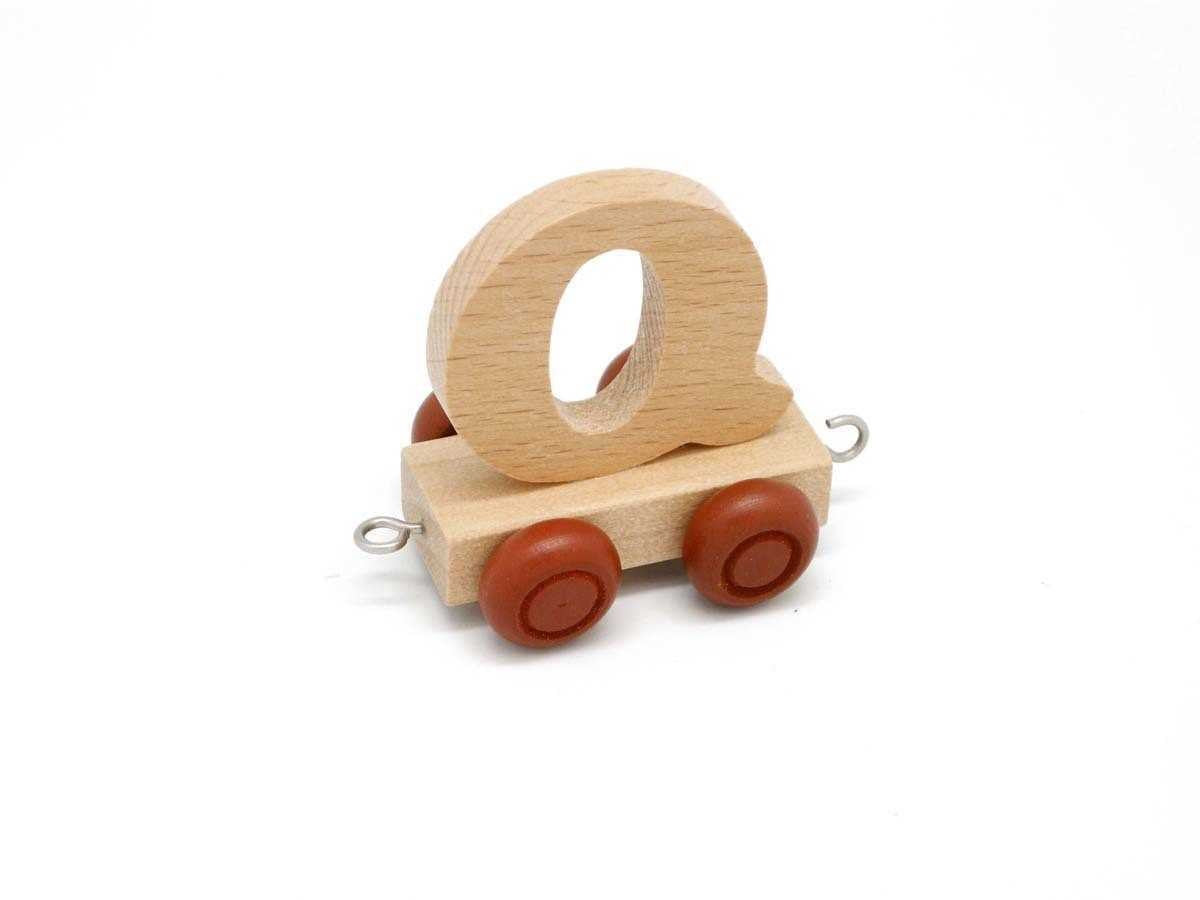 Wood Train Carriage Letter - Q