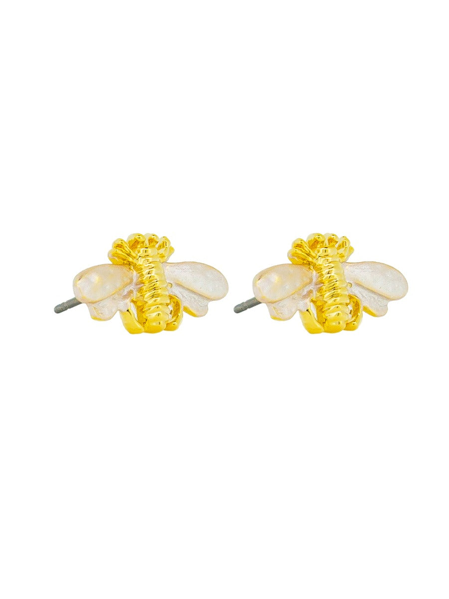 Tiger Tree White Bella Bee Studs