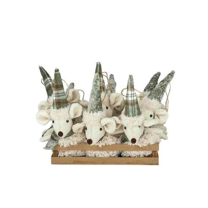 Mouse Hanger/crate Fabric 11cm Grn