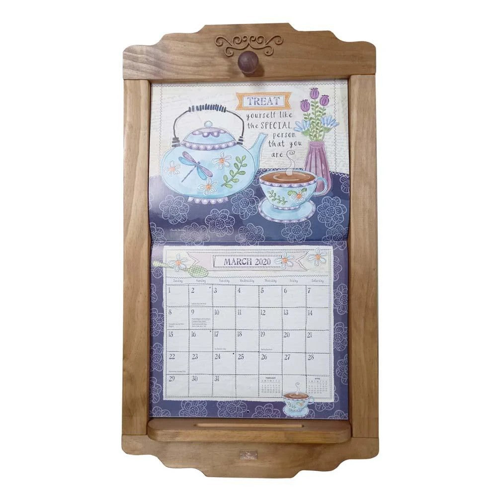 Flip Frame Wooden Calendar Holder