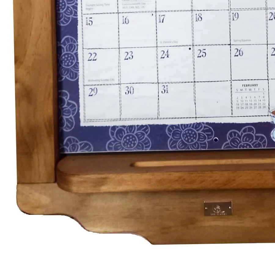 Flip Frame Wooden Calendar Holder