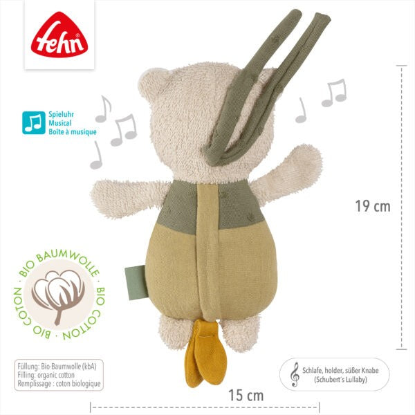 Baby Fehn Natural Musical Bear Hanging Toy