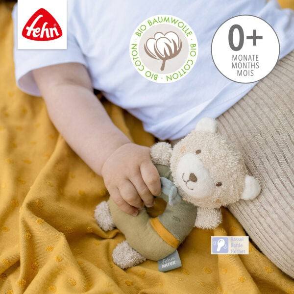 Baby Fehn Natural Soft Ring Rattle Bear
