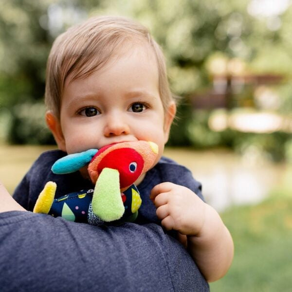 Baby Fehn Grabber Dog With Teether