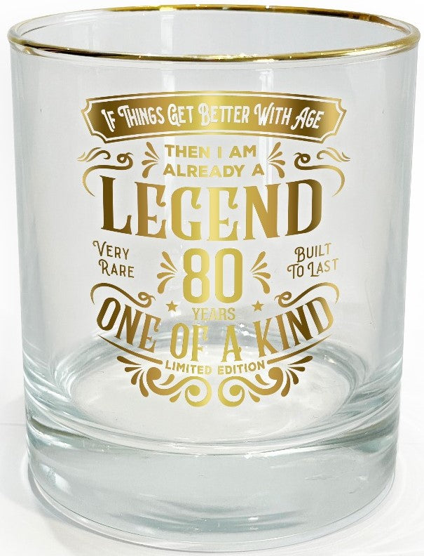 Legend Glass Tumbler 80 Years