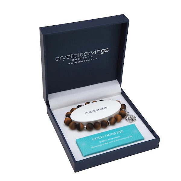 Crystal Carvings - Tree Of Life Gold Tiger Eye