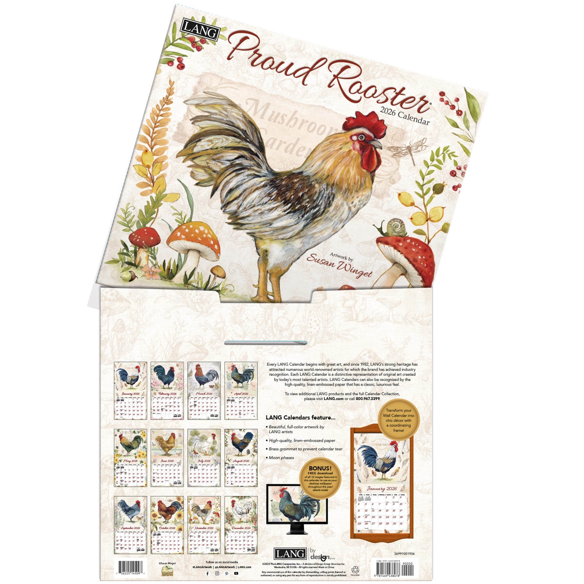 Proud Rooster Wall Calendar