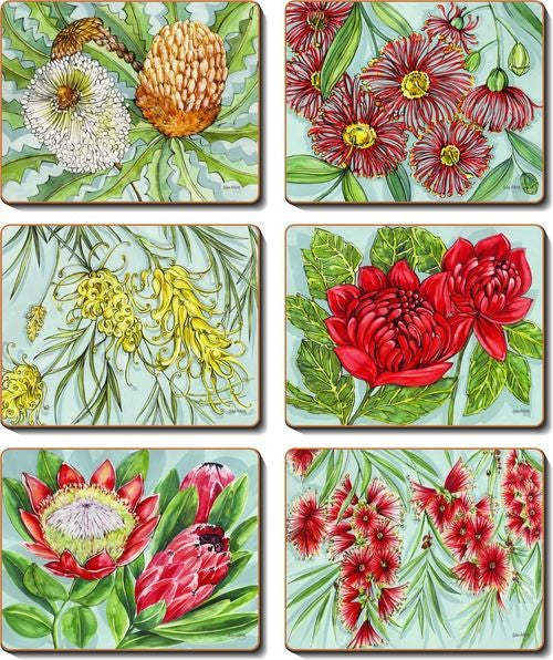 Bush Blooms S/6 Coasters