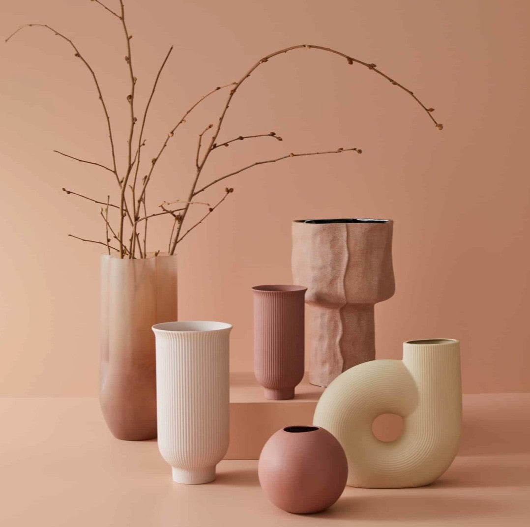 Cressida Vase Large Pink/ Silver N/b