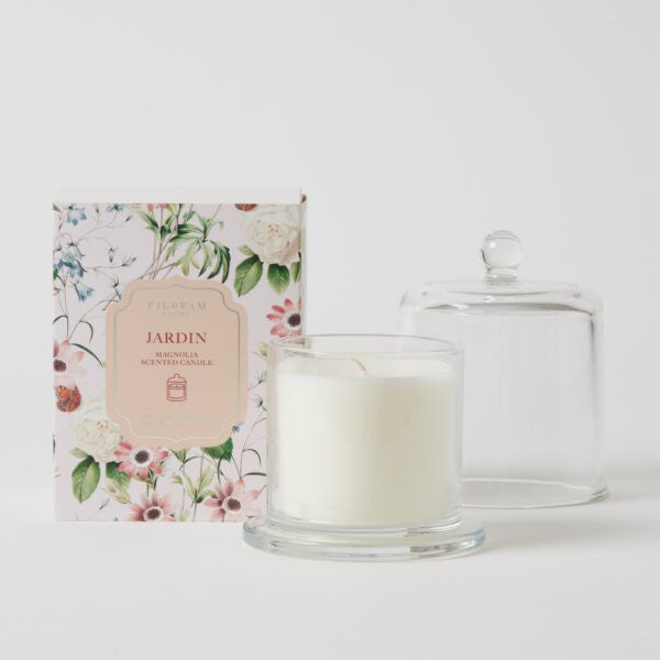 Jardin Glass Cloche Scented Candle- Magnolia