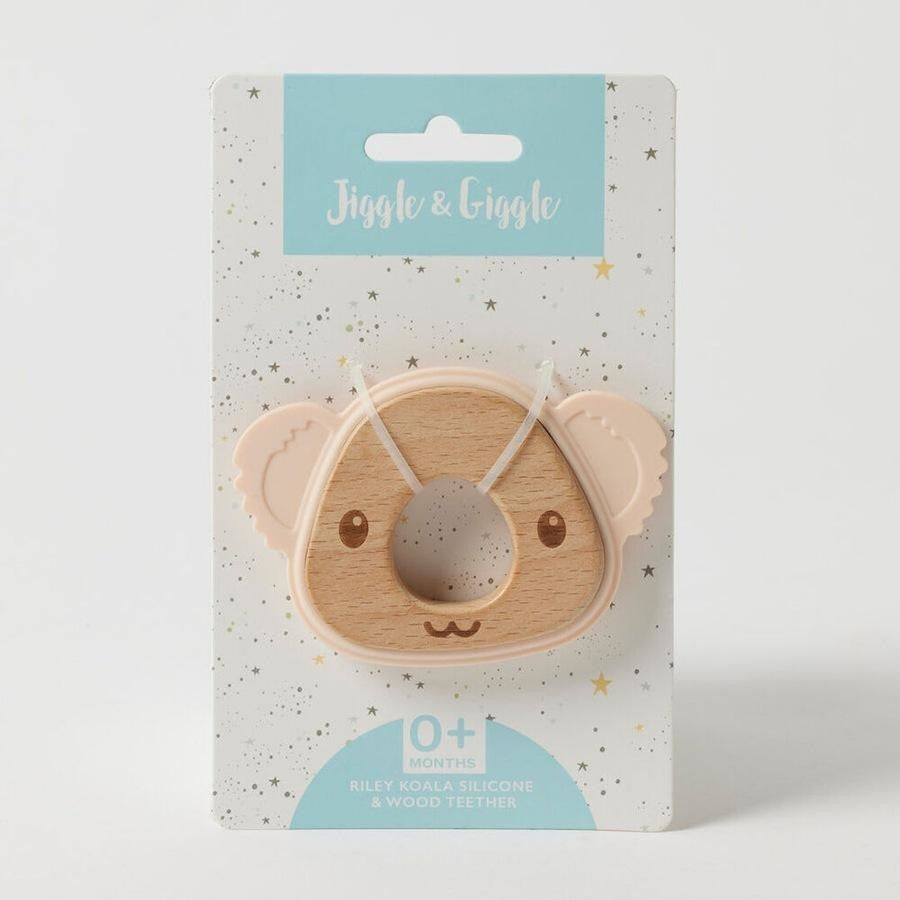 Riley Koala Silicone Teether - Peach