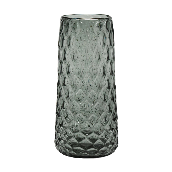 Vaughan Glass Grey Dimple Vase Lge