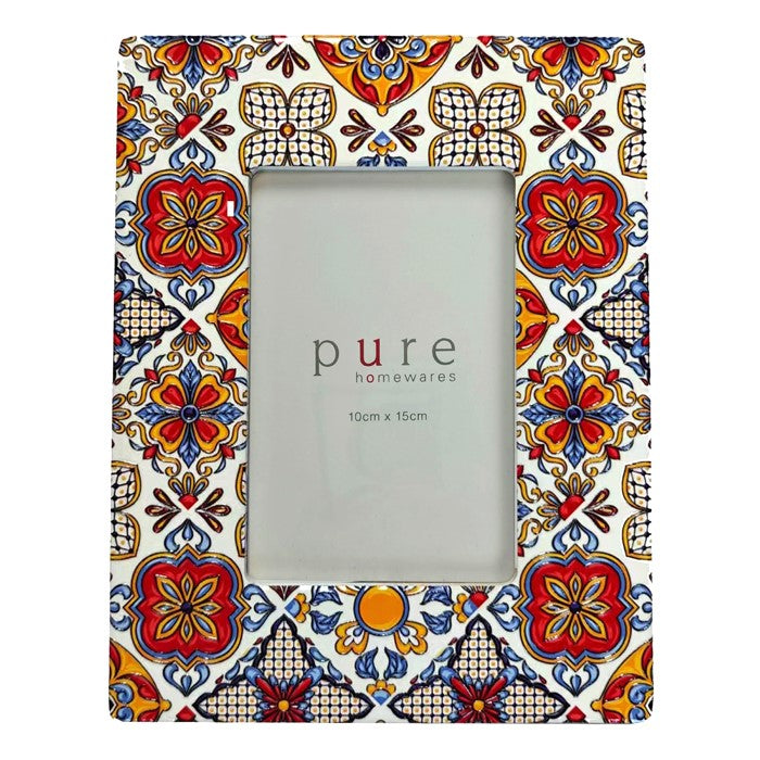 Camilla Ceramic Frame Red, White And Blue Large