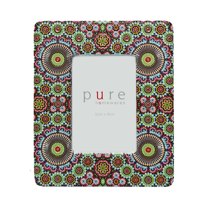 Camilla Ceramic Frame Green/ Purple Small