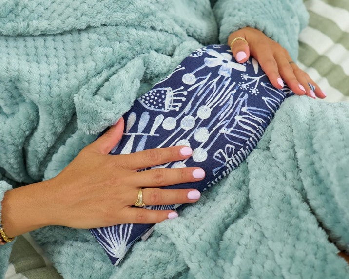 Linen Heat Pillow - Navy Natives