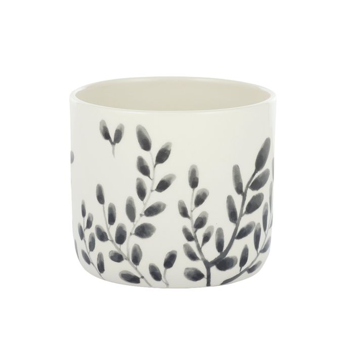Sprinter Ceramic Pot 17.5x17cm White/black N/b