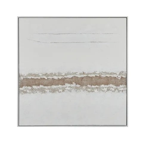 Hamlet White Frame Oil Collage 100x100cm