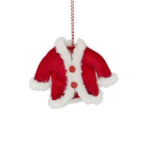 Santa Coat Hanger Fabric 12x1x16cm Red