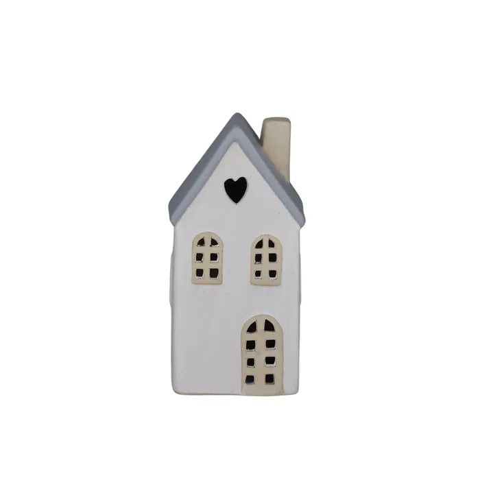 House Deco Ceramic 9x18cm White/gre