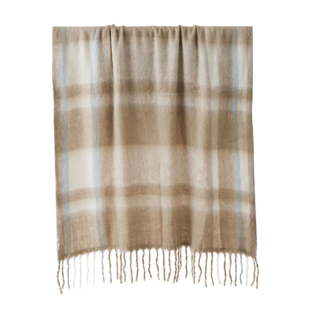 Capulet Wool Blend Throw Taupe