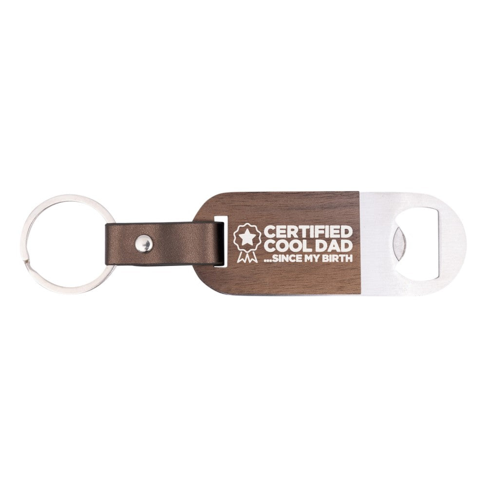 Fathers Day Certified Bottle Opener Keyring