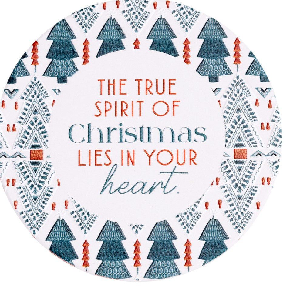 Christmas Heart Ceramic Coaster