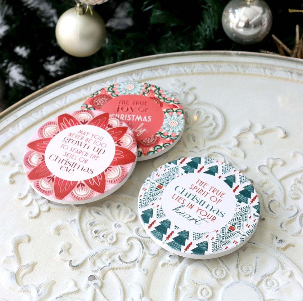 Christmas Skies Ceramic Coaster