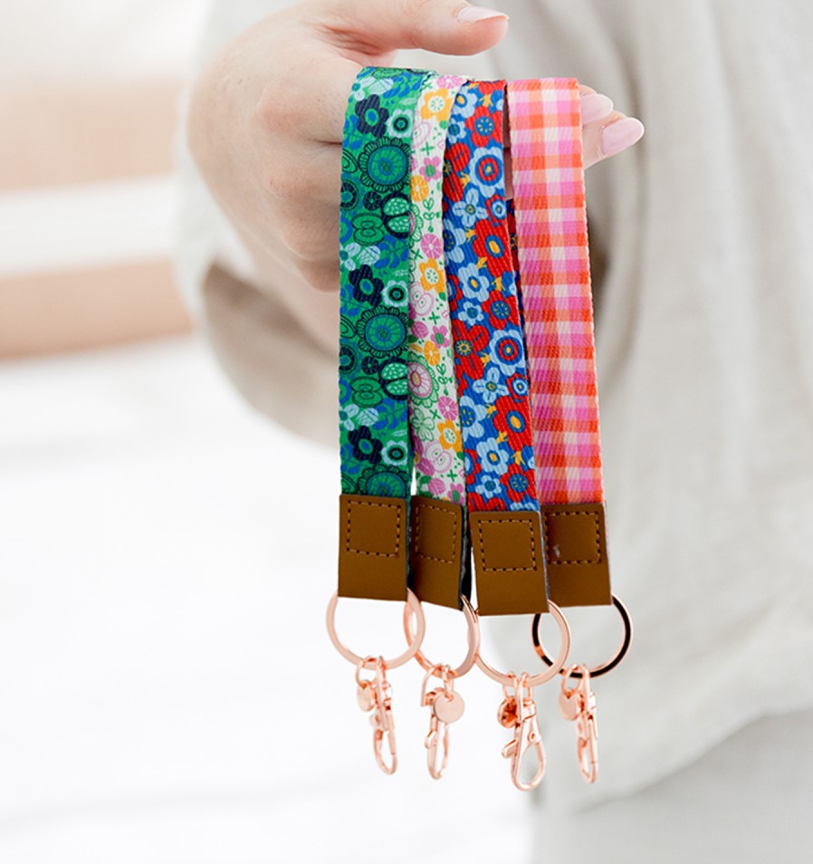 Teacher Floral Wristlet Keychain