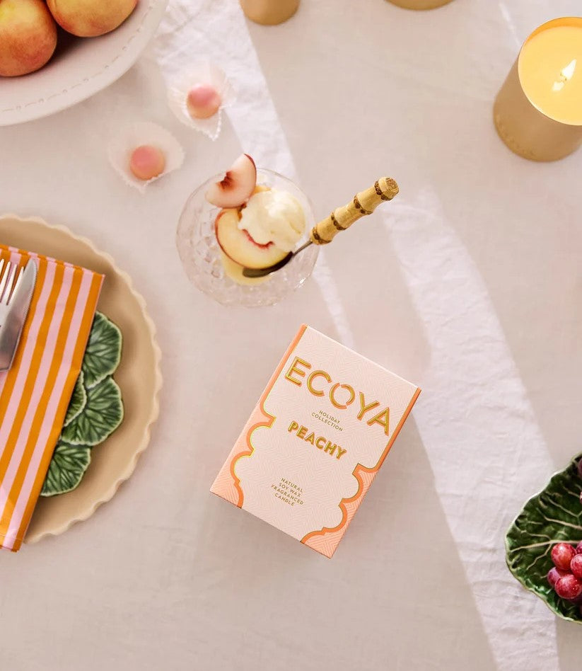 Ecoya Peachy Mini Goldie Candle Holiday Collection