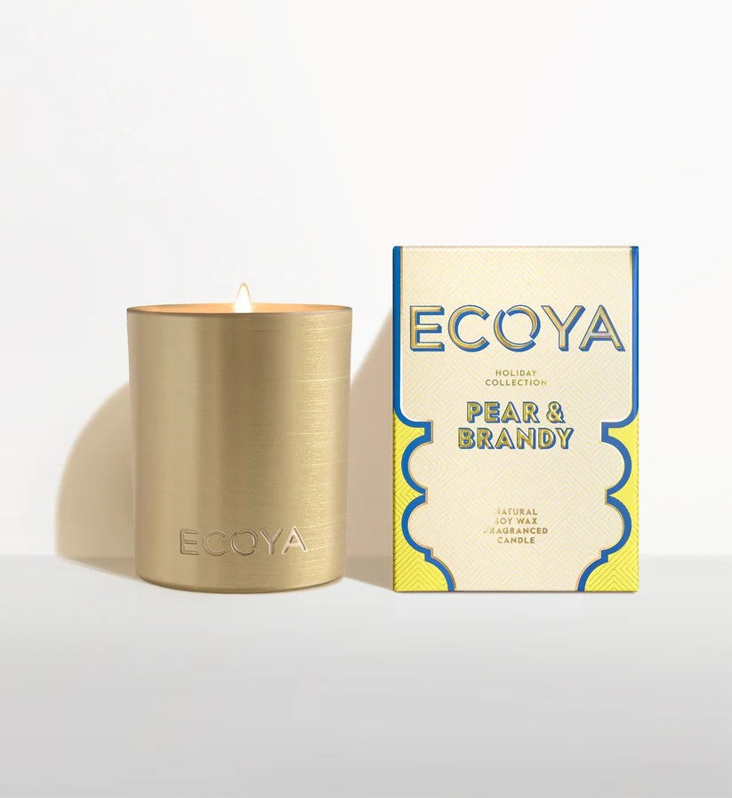 Ecoya Pear & Brandy Mini Goldie Candle Holiday Colection