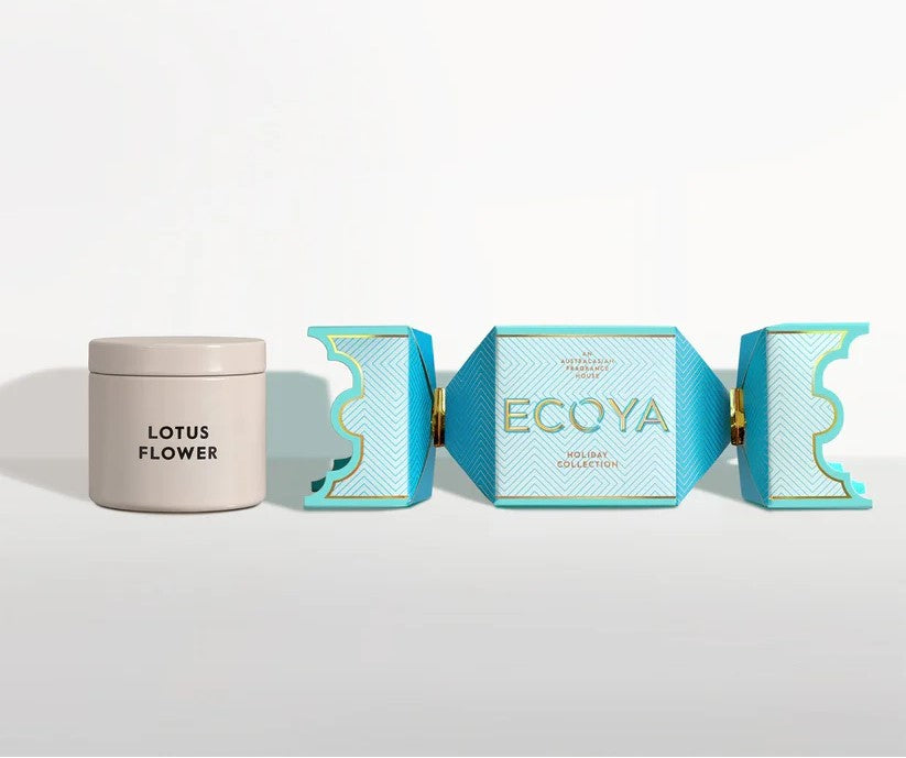 Ecoya Lotus Flower Tin Candle Bon Bon Holiday Collection