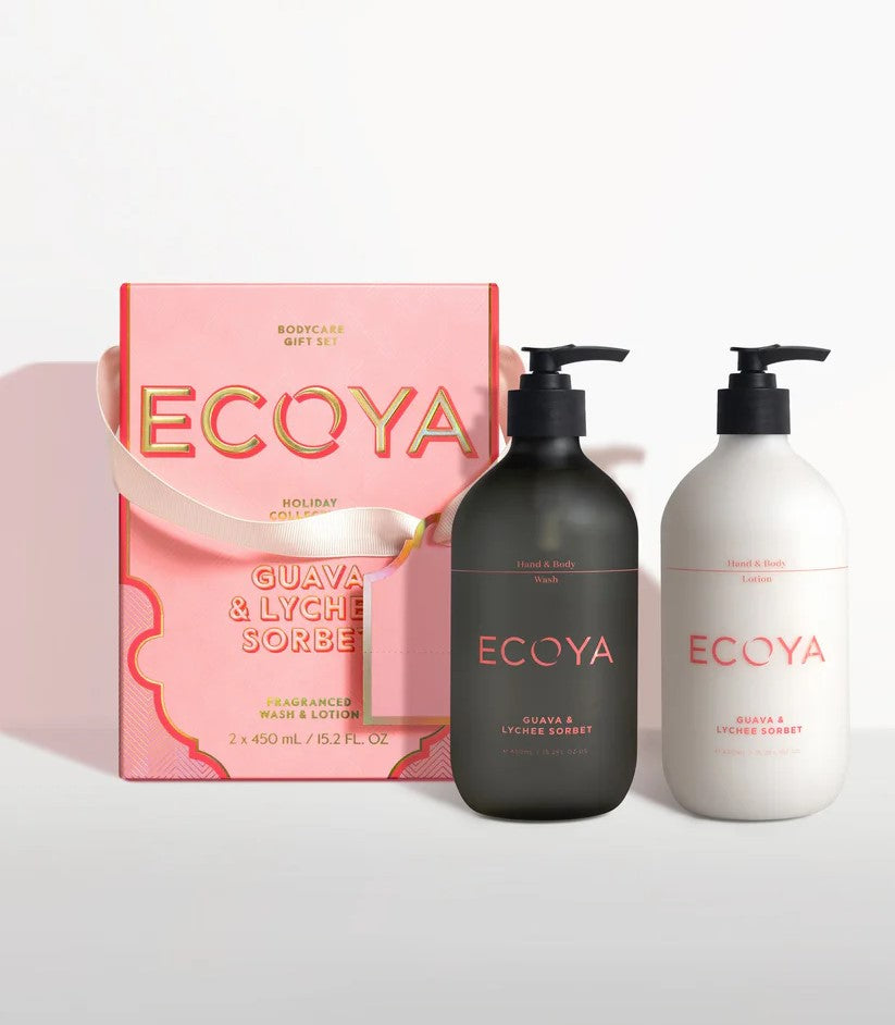 Ecoya Guava & Lychee Sorbet Bodycare Gift Set Holiday Collection