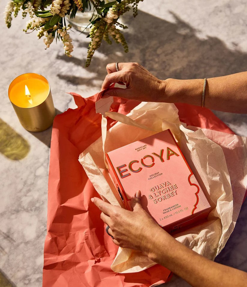 Ecoya Guava & Lychee Sorbet Bodycare Gift Set Holiday Collection