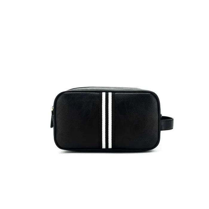 Hugo Wash Bag -  Black With Back And White Strip
