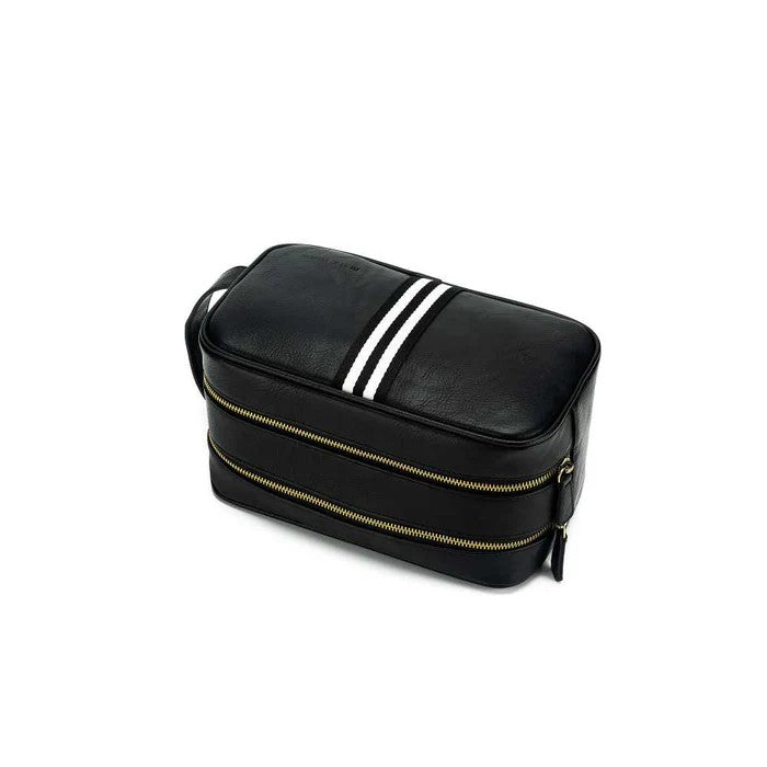 Hugo Wash Bag -  Black With Back And White Strip