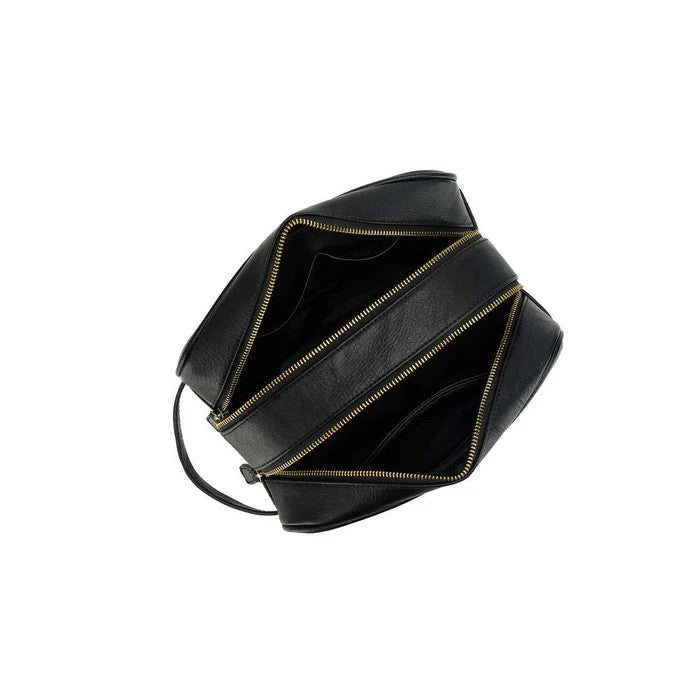 Hugo Wash Bag -  Black With Back And White Strip