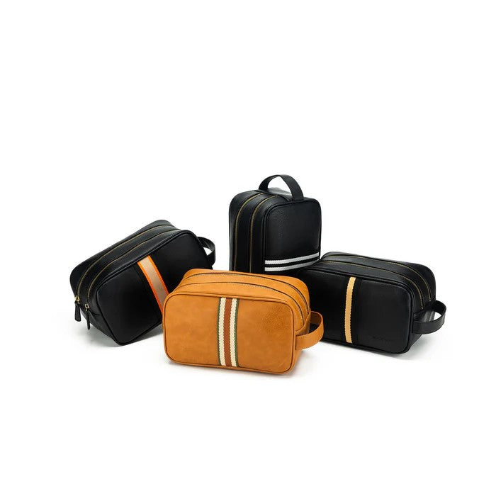 Hugo Wash Bag Tan & Khaki Stripe