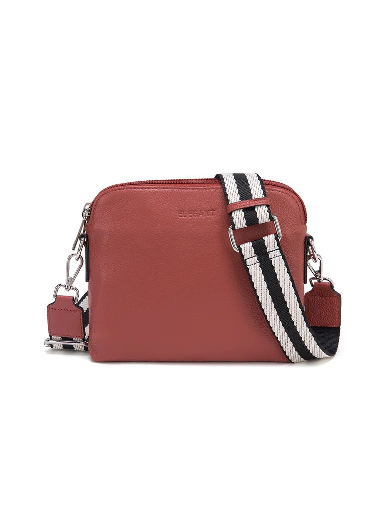 Ashley Leather Bag Webbing Strap Red