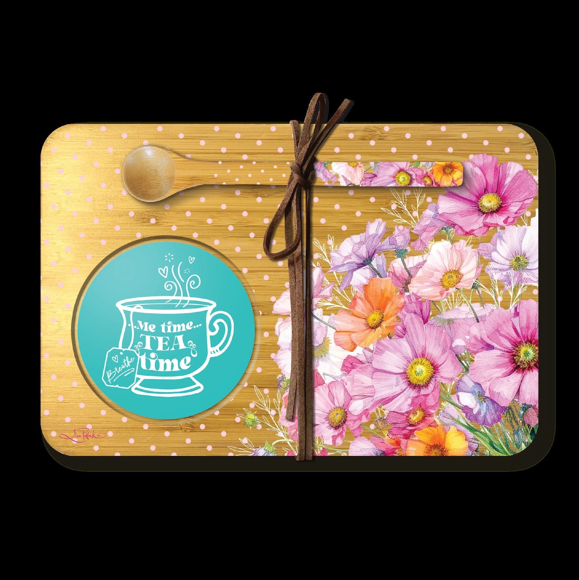 Tea Time - Tea For One Tray And Spoon - Wistful Wildflowers