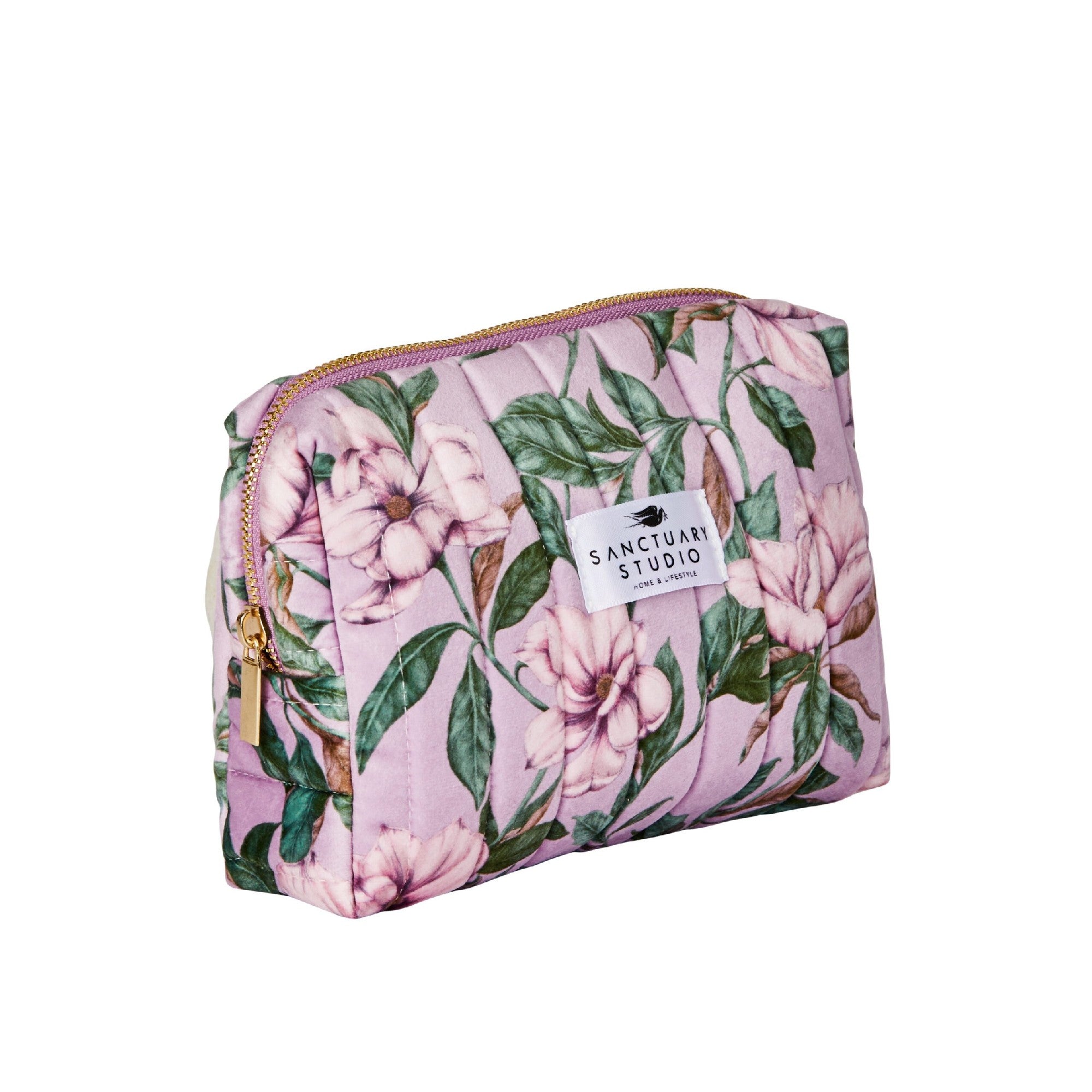 Cosmetic Bag Velvet- Sweet Magnolia 20x13x6cm