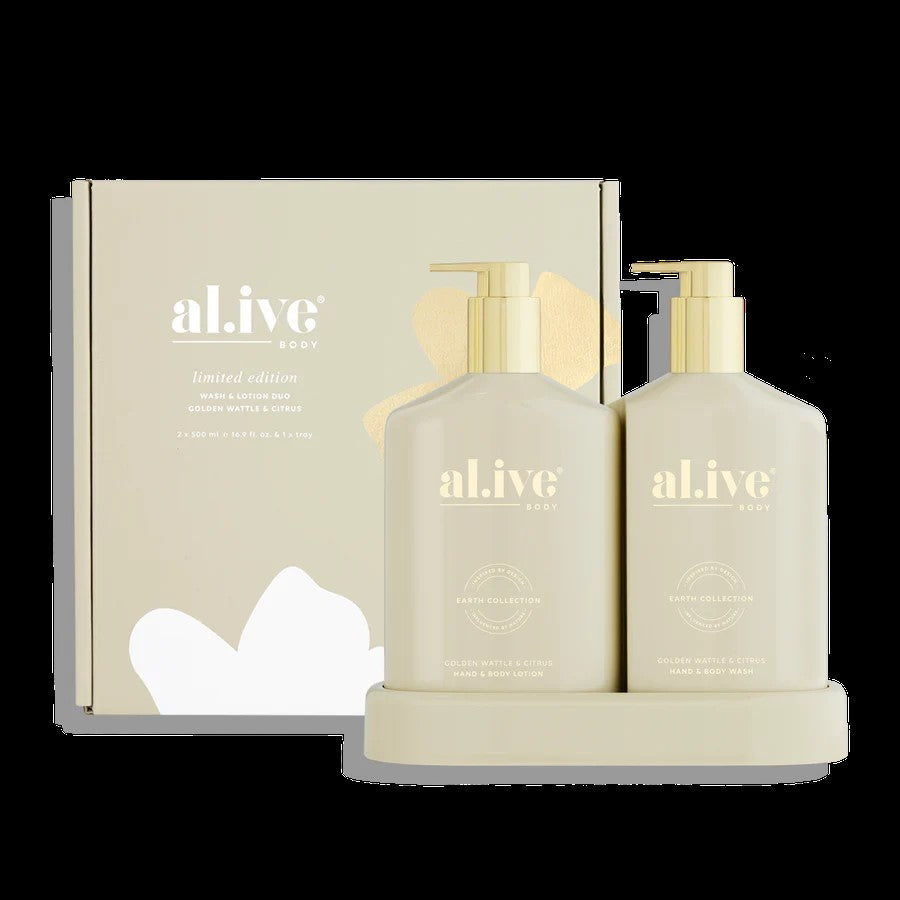 Al.ive Hand & Body Wash & Lotion Duo- Golen Wattle & Citrus