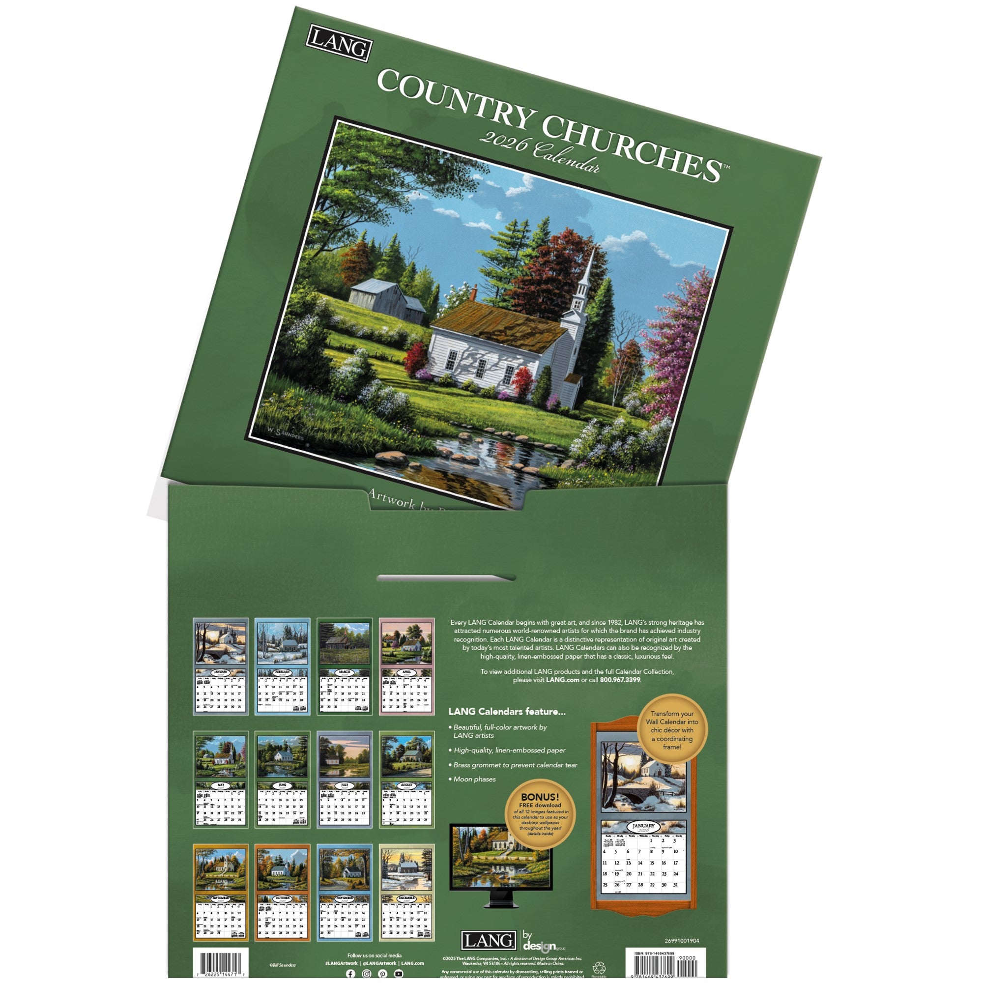 Country Churches Lang Calendar