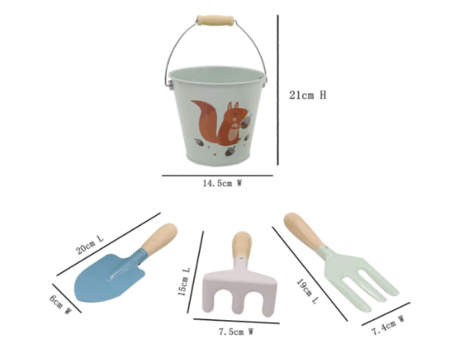 Calm & Breezy Kids Garden Tool 4pcs Set Blue