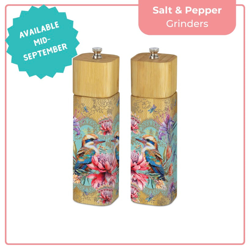 Bamboo Salt And Pepper Grinders - Set Of 2 - Vintage Kookas