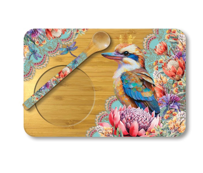 Tea Time - Tea For One Tray And Spoon - Vintage Kookas