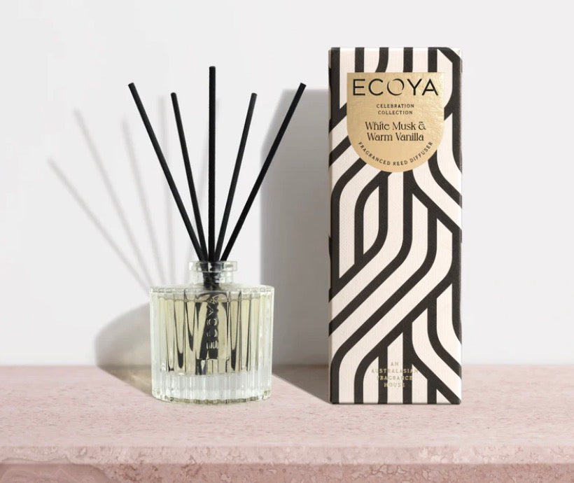 Ecoya White Musk & Warm Vanilla Celebration Mini Reed Diffuser