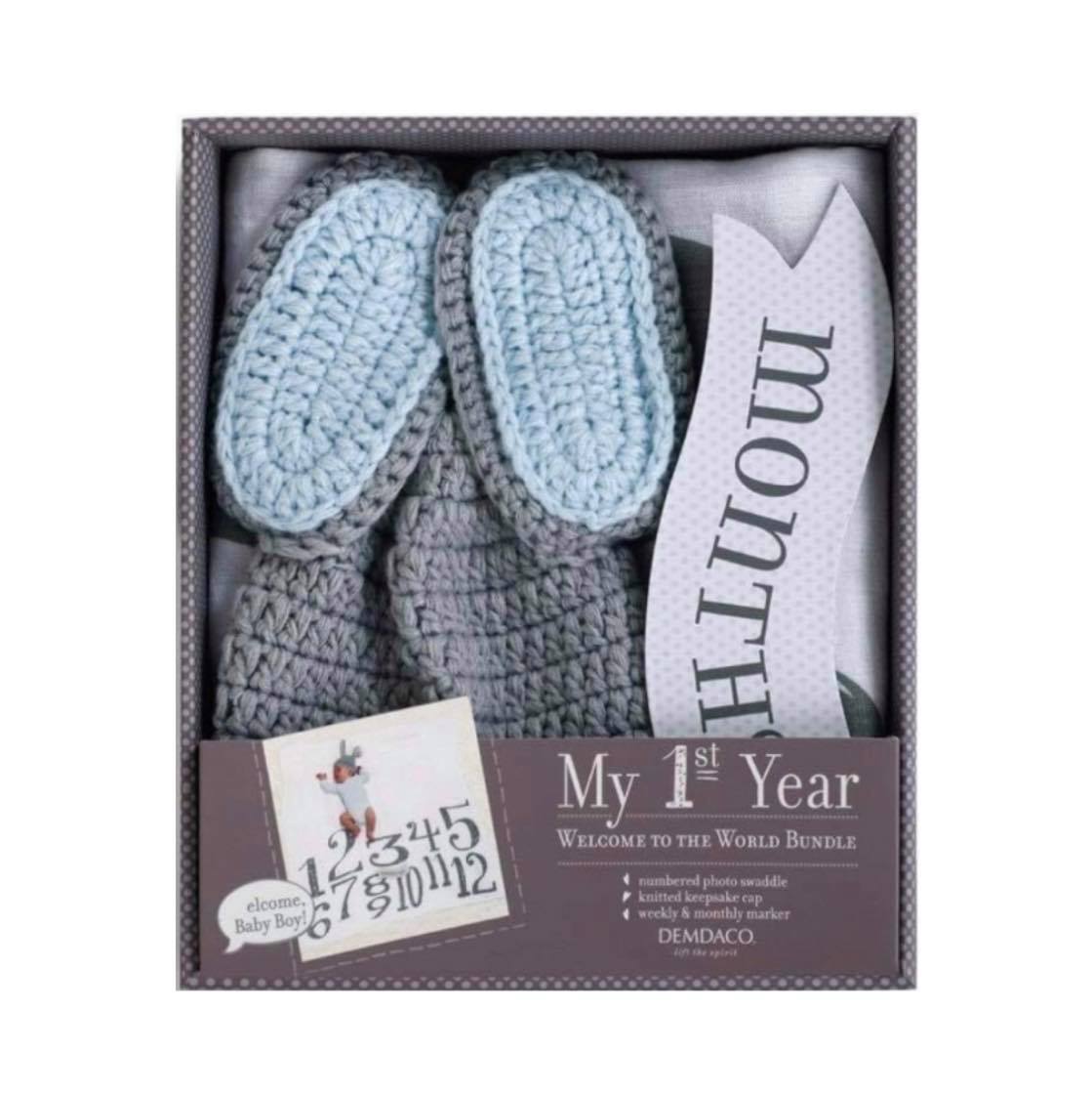 My 1st Year Blue Swaddle Gift Set