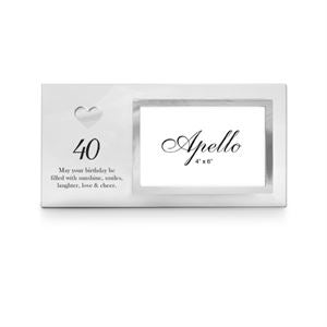 40th Heart Glass 6 x 4" Photo Frame
