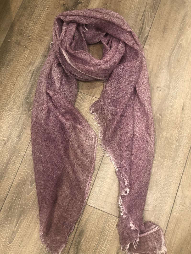 Natural Woven Scarf Plum